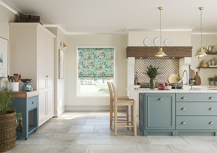 Gujarat, Vintage Blue - Roman Blind - Image 5